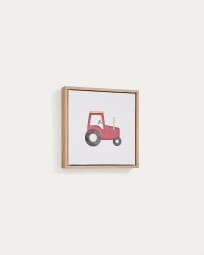 Quadro Pecky con trattore rosso 20 x 20 cm