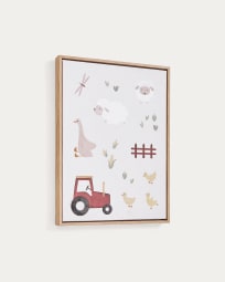 Quadre Pecky d'animals i tractor multicolor 40 x 30 cm