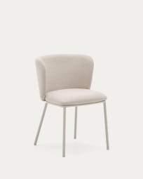 Ciselia chair with beige chenille and beige steel FSC Mix Credit