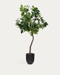 Artificial Ficus tree in black pot 210 cm