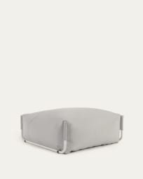 Pouf canapé modulaire Square 100 % extérieur gris clair et aluminium blanc 101 x 101 cm