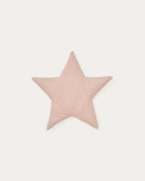 Laily star-shaped, pink cushion made of 100% organic cotton, 30 x 30 cm