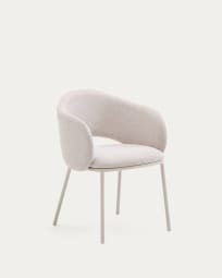 Maina chair in beige and steel legs in a beige finish, FSC Mix Credit