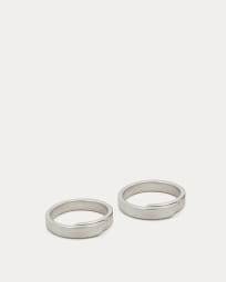 Aruc set of two napkin rings in silver-plated stainless steel