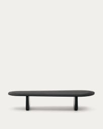 Mesa de centro Pirita madeira maciça de carvalho com acabamento preto 146 x 56,5 cm FSC 100%