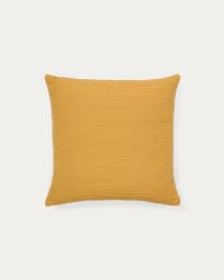 Minec mustard-coloured, 100% linen cushion cover, 45 x 45 cm