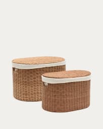 Indali set of 2 rattan baskets, Ø 50 cm / Ø 55 cm