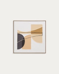 Quadro Zay di lino con forme geometriche marrone 80 x 80 cm