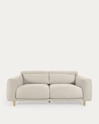 Singa 3 seater sofa with reclining headrest and extendable seat in white 215 cm