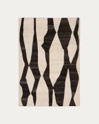 Tapis Elvar en laine blanc et marron 160 x 230 cm