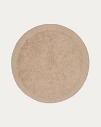 Marely round, beige wool rug, Ø 200 cm