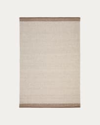 Nifelia jacquard wollen vloerkleed beige 160 x 230 cm