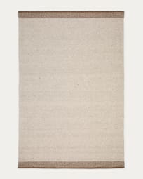 Teppich Nifelia Jacquard aus Wolle beige 200 x 300 cm