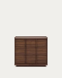 Onix chest of drawers with 3 drawers, walnut veneer, dark finish, 100x78cm FSC Mix Credit