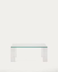 Adularia transparent, tempered-glass side table, 85 x 85 cm