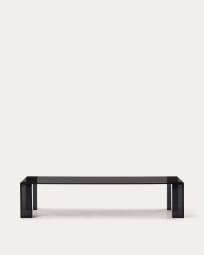 Adularia dark-grey, tempered-glass coffee table, 140 x 60 cm