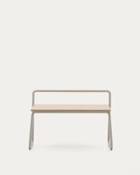 Tinn ash veneer bench with a beige metal structure, 75 cm