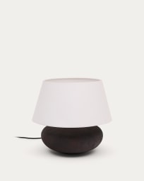 Nessi metal table lamp in a black terracotta effect finish