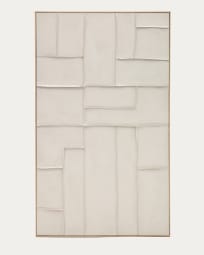 Quadro Klis di lino con forme geometriche bianco 120 x 200 cm