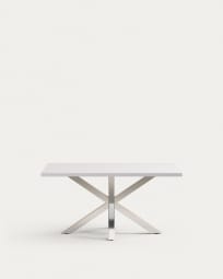 Argo table 160 cm white melamine stainless steel legs