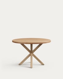Table ronde Argo en bois d’acacia et pieds en acier effet bois Ø 120 cm