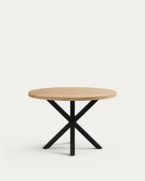 Argo round Ø 119 cm melamine table with steel legs with black finish