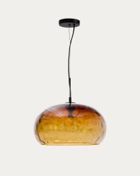 Balma brown glass ceiling lamp, Ø 40 cm