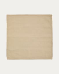 Oreti set of beige cotton and linen napkins with gold-coloured lurex embroidered detail