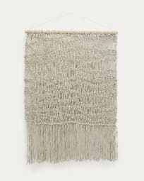 Fley wall tapestry in grey wool, 120 x 180 cm