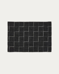 Ersen set of 2 black, 100% cotton table mats