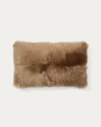 Housse de coussin Katny en cuir marron 30 x 50 cm