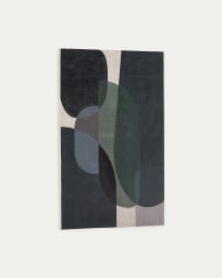 Nemsa abstract doek blauw en groen 90 x 60 cm