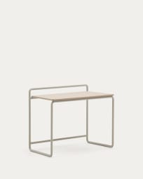 Tinn ash veneer desk with a beige metal structure, 75 x 45,5 cm