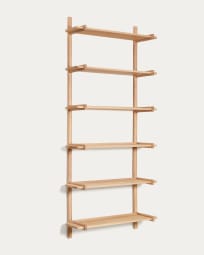 Sitra modular shelf, 6 solid oak wood shelves in a natural finish, 90 cm, FSC Mix Credit