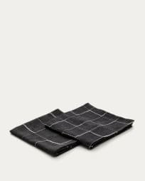 Ersen set of 2 black, 100% cotton napkins