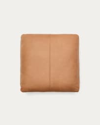 Blok brown leather cushion 60 x 60 cm