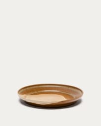 Brown ceramic Nagoli flat plate