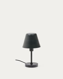 Lampada da tavolo Calina in metallo verde e marmo nero adattatore UK