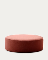 Kaeli footrest with removable cover in terracotta bouclé Ø 120 cm