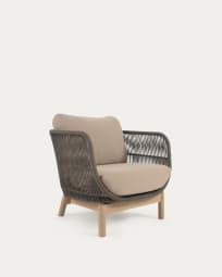 Catalina armchair made with green rope and FSC solid acacia wood