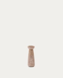 Magan small beige travertine candle holder