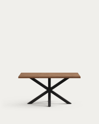Argo table in aged oak veneer and steel legs in a black finish 160 x 90 cm