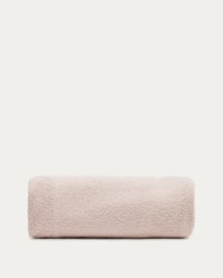 Bezug für Fußhocker Kaeli in rosa Bouclé Ø 120 cm