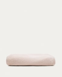 Kaeli voetenbankhoes in roze bouclé Ø 60 cm