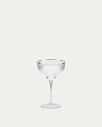 Copa de cava Ayan de vidre transparent i detall daurat 28 cl