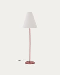 Navat floor lamp with a metal base in a terracotta painted finish UK adapter