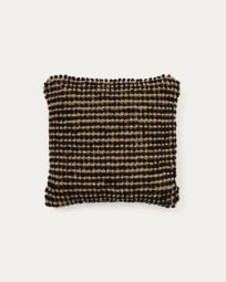 Funda de coixí Sayen de jute negre 50 x 50 cm