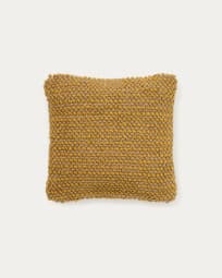 Funda de coixí Sayen de jute mostassa 50 x 50 cm