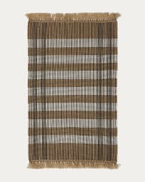Tapete Barani de fibras sintéticas castanho e bege 60 x 90 cm