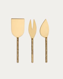 Blisk cheese knife set in gold-coloured stainless steel